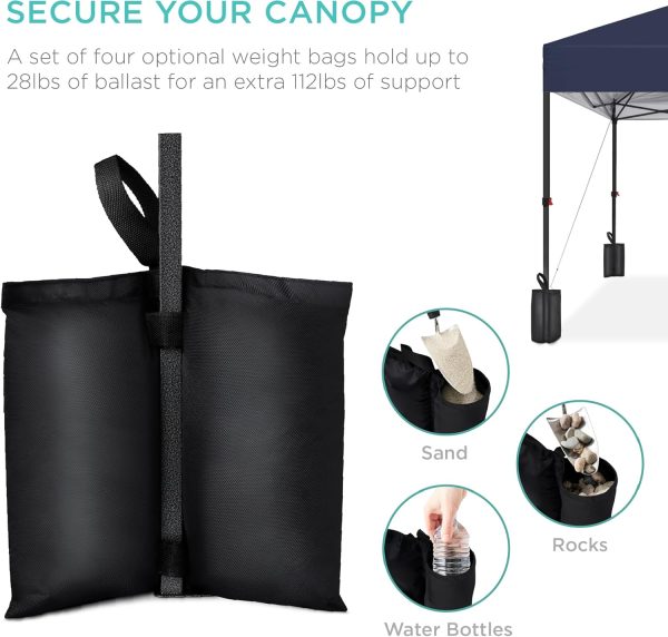 Best Choice Products 10x10ft 1-Person Setup Pop Up Canopy Tent Instant Portable Shelter w/ 1-Button Push, Case, 4 Weight Bags - Blue - Image 6