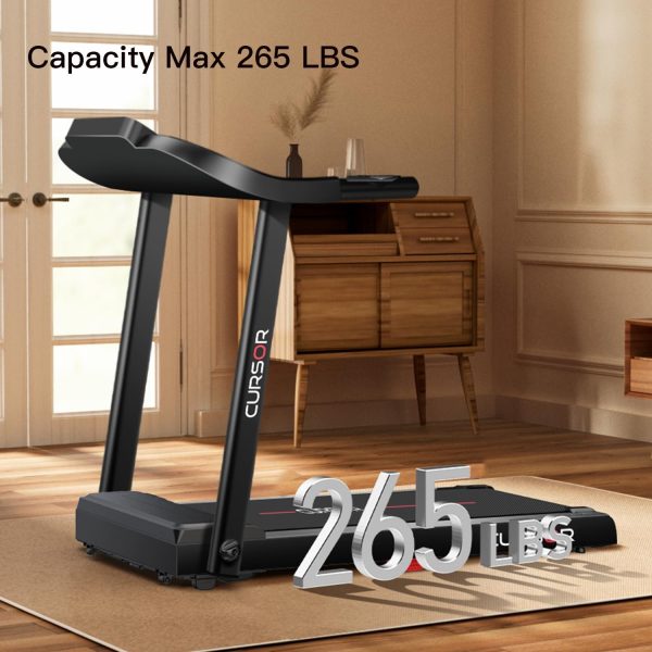 CURSOR FITNESS Home Folding Treadmill with Pulse Sensor, 2.5 HP Quiet Brushless, 7.5 MPH, 265 LBS Capacity - Image 6