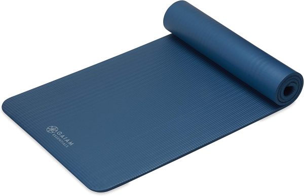 Gaiam Essentials Thick Yoga Mat Fitness & Exercise Mat with Easy-Cinch Yoga Mat Carrier Strap, 72"L x 24"W x 2/5 Inch Thick - Image 9