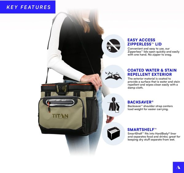 Titan Deep Freeze Cooler Zipperless Hardbody Cooler - Deep Freeze Insulation, HardBody Liner, and SmartShelf - Image 3