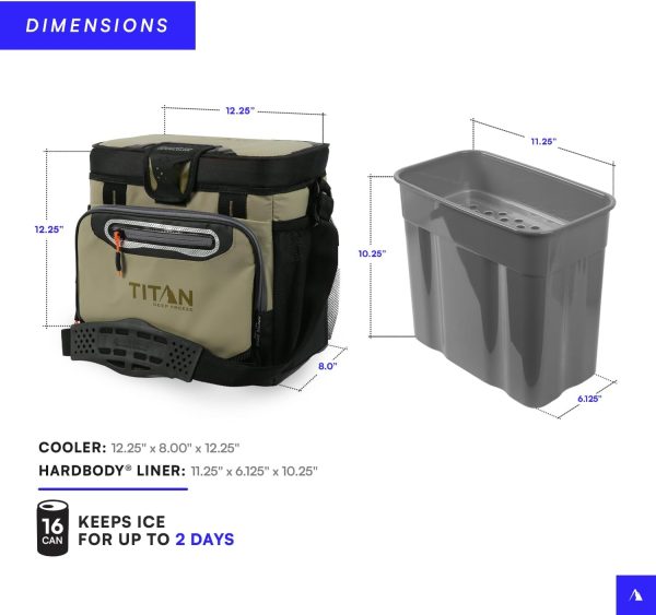 Titan Deep Freeze Cooler Zipperless Hardbody Cooler - Deep Freeze Insulation, HardBody Liner, and SmartShelf - Image 6