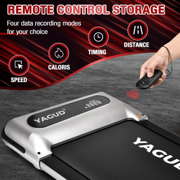 Under Desk Treadmill, Walking Pad for Home and Office, 2.5 HP Portable Walking Jogging Running Machine with Remote Control and LED Display, Sliver - Image 3