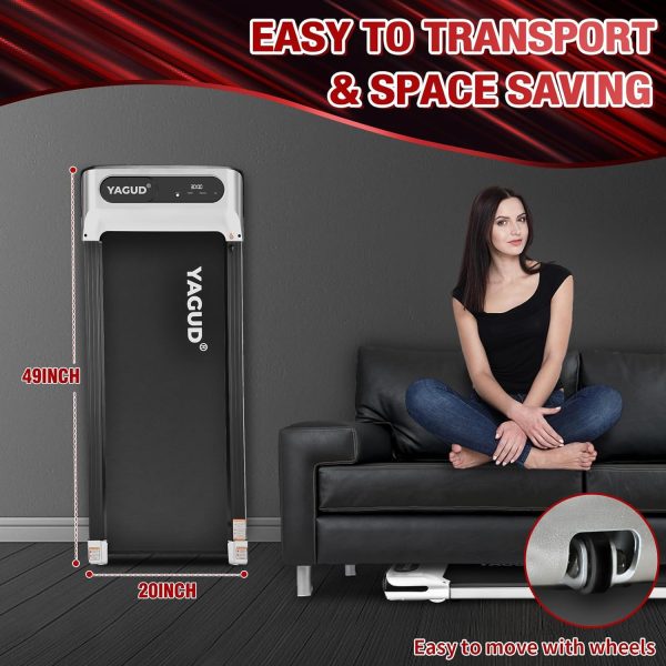 Under Desk Treadmill, Walking Pad for Home and Office, 2.5 HP Portable Walking Jogging Running Machine with Remote Control and LED Display, Sliver - Image 4