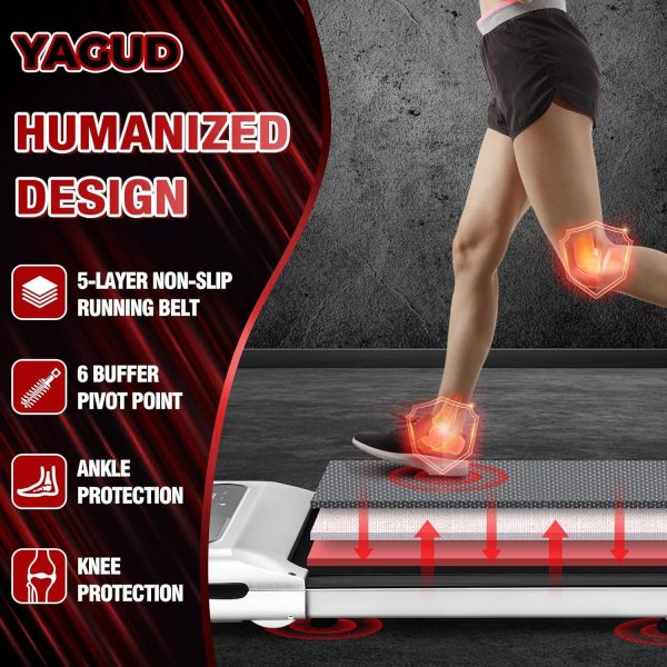 Under Desk Treadmill, Walking Pad for Home and Office, 2.5 HP Portable Walking Jogging Running Machine with Remote Control and LED Display, Sliver - Image 5