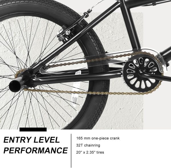 WEIZE Freestyle BMX Bike, 20 inch Trick Bicycle for Kids and Adults Men Women, Hi-Ten Steel Frame, 360 Degree Rotor Freestyle, 4 Pegs Single Speed Teen Bike, Beginner-Level to Advanced Riders - Image 6